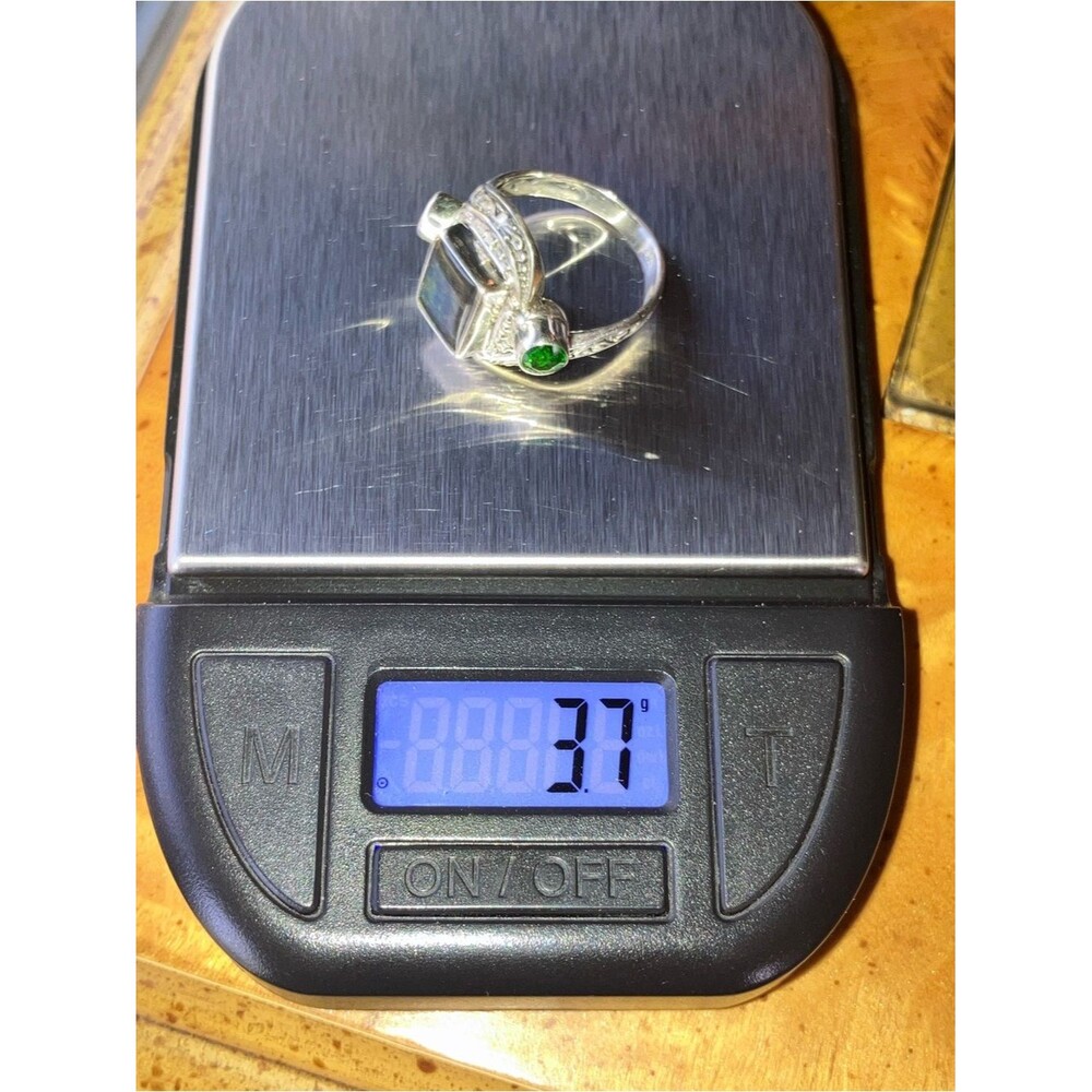 Natural Canadian Ammolite Chrome Diopside Sterling Silver Ring Size 6 - Picture 9 of 9